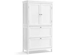 Songmics Vasagle Vonios spintelė 30 x 60 x 110 cm su 2 durelėmis ir 2 stalčiais