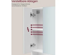 Songmics Vasagle Vonios spintelė su 3 durelėmis 16,5 x 70 x 75 cm debesų spalvos balta