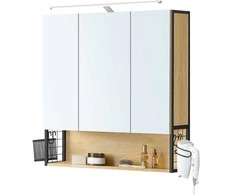 Songmics Vonios spintelė su LED apšvietimu 14,5 x 70 x 70 cm