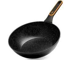 Wok keptuvė granitine danga, juoda, 28 cm