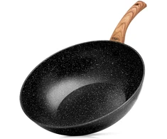 Wok keptuvė su granitine danga, juoda, Ø 32 cm