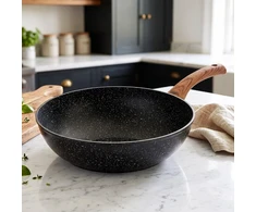 Wok keptuvė su granitine danga, juoda, Ø 32 cm