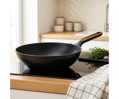 Wok keptuvė su granitine danga, juoda, Ø 32 cm