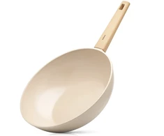 Wok keptuvė su keramine danga, smėlio spalvos, Ø 30 cm