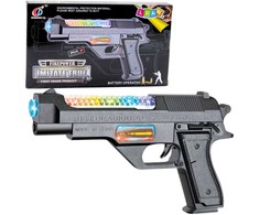 Lean Toys Žaislinis baterijomis maitinamas ginklas su šviesos ir garso efektais 24 cm