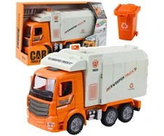 Lean Toys Žaislinis šiukšliavežis su šviesomis ir garsais, oranžinis