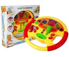 Lean Toys Interaktyvus žaislinis vairas vaikams su garsais ir šviesomis