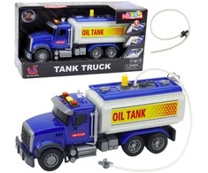 Lean Toys Žaislinis vandens cisterninis sunkvežimis su šviesomis ir garsais