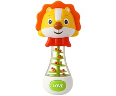 Lean Toys Žaisliukas barškutis liūtas su spalvotais kamuoliukais 17 cm