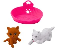 Lean Toys Žaislų rinkinys su lėle, šunimi ir kačiuku, 12 cm