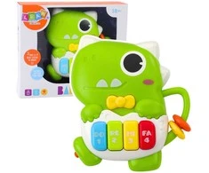 Lean Toys Žalias Dinozauras Mini Pianinas su Šviesos ir Garso Efektais