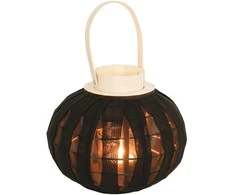 Home Styling Collection Žibintas žvakidė 22 cm Medinis Juodas