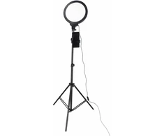 Žiedinė LED lempa, reguliuojama, USB maitinama, juoda, Ø 26 cm