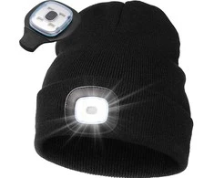 Žieminė kepurė su LED lempute, USB įkrovimas, 3 apšvietimo režimai