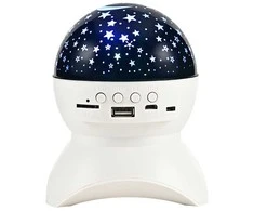Žvaigždžių projektorius su Bluetooth garsiakalbiu, 11x13 cm, baltas