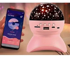Žvaigždžių projektorius su LED apšvietimu ir Bluetooth garsiakalbiu