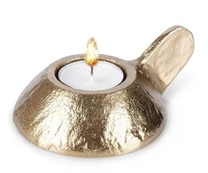 Home Styling Collection Žvakidė aliuminė 12x9x5 cm auksinė