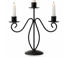Home Styling Collection Metalinė žvakidė 3-aims Juoda Moderni dekoracija