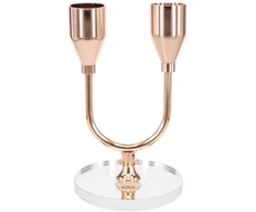 Home4You Žvakidė CHANLE H13cm, 2 rinkiniai, aukso spalvos
