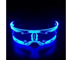 LED „Cyberpunk” futuristiniai akiniai belaidžiai