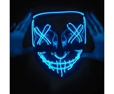 LED Helovino kaukė Purge - mėlyna