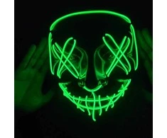 LED Helovino kaukė Purge - žalia