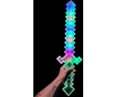 LED pikselių stiliaus žaislinis kardas - žalias