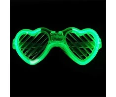 Širdelės formos LED akiniai - žali