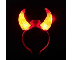 Šviečiantys LED velnio ragai