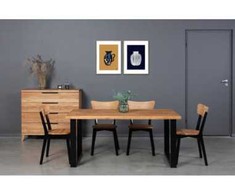 BERGAMO 160X100 ąžuolinis stalas : Apdaila - Aliejuota bespalviu linų sėmenų aliejumi