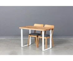 BERGAMO Baltas S 110X60 ąžuolinis stalas : Apdaila - Be apdailos, Stalviršio briauna - 2 cm