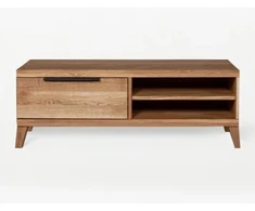 HUGO 120cm Ąžuolinis TV staliukas : Apdaila - Aliejuota bespalviu linų sėmenų aliejumi, Aukštis - 43cm