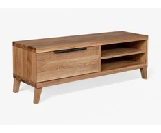 HUGO 120cm Ąžuolinis TV staliukas : Apdaila - Aliejuota bespalviu linų sėmenų aliejumi, Aukštis - 43cm