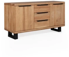 HUGO R 140cm Ąžuolinė komoda : Apdaila - Aliejuota bespalviu linų sėmenų aliejumi
