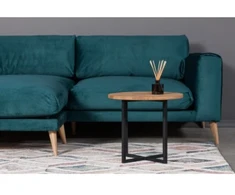 LOFT Ø70 ąžuolinis apvalus žurnalinis staliukas : Apdaila - Be apdailos, Aukštis - 44cm
