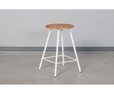LOFT OAK-Baltas pusbario (60cm) taburetė