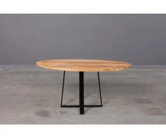 LOFT R ELIPSE 100X60 ąžuolinis ovalus žurnalinis staliukas juodom kojom : Apdaila - Be apdailos, Aukštis - 44cm