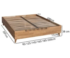 Lova OAK BASE 120 Ąžuolinės Lovos rėmas : Apdaila - Aliejuota bespalviu aliejumi su kietaisiais vaškais, Čiužinio dydis - 120x200cm