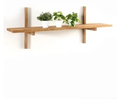 MALMO (90x22x35cm) ąžuolinė sieninė lentyna : Apdaila - Be apdailos
