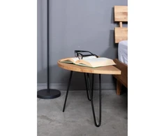 MOON EASY 60cm ąžuolinis šoninis staliukas : Apdaila - Be apdailos