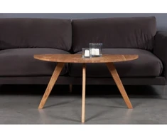 MOON OAKY 100cm ąžuolinis šoninis staliukas : Apdaila - Aliejuota bespalviu linų sėmenų aliejumi, Aukštis - 52cm
