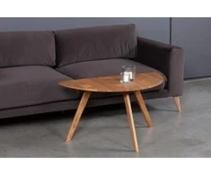 MOON OAKY 90cm ąžuolinis šoninis staliukas : Apdaila - Aliejuota bespalviu linų sėmenų aliejumi, Aukštis - 48cm