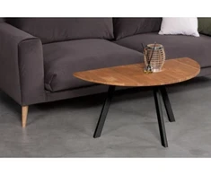 MOON TORI 90cm ąžuolinis šoninis staliukas juodom kojom : Apdaila - Aliejuota bespalviu linų sėmenų aliejumi, Aukštis - 46cm
