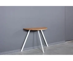 MOON TORI Baltas 90x45 ąžuolinis šoninis stalas : Apdaila - Be apdailos