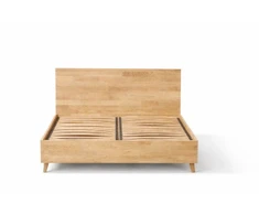 OAK BASE 160 Ąžuolinė Lova : Apdaila - Be apdailos, Čiužinio dydis - 160x200cm