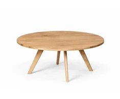 OAKY Ø100 ąžuolinis apvalus žurnalinis staliukas : Apdaila - Be apdailos, Aukštis - 48cm
