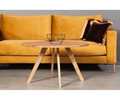OAKY Ø110 ąžuolinis apvalus žurnalinis staliukas : Apdaila - Be apdailos, Aukštis - 52cm
