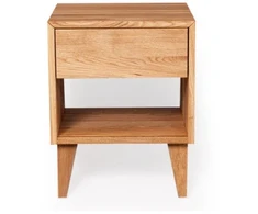 OAKY 39cm Ąžuolinė spintelė prie lovos : Apdaila - Aliejuota bespalviu linų sėmenų aliejumi, Aukštis - 52cm