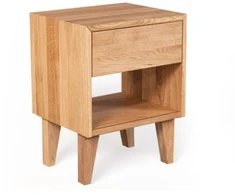 OAKY 39cm Ąžuolinė spintelė prie lovos : Apdaila - Aliejuota bespalviu linų sėmenų aliejumi, Aukštis - 52cm