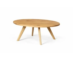 OAKY ELIPSE 100X60 ąžuolinis ovalus žurnalinis staliukas : Apdaila - Aliejuota bespalviu linų sėmenų aliejumi, Aukštis - 52cm